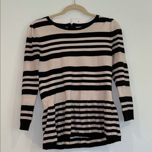 Loft Peplum Striped Sweater
